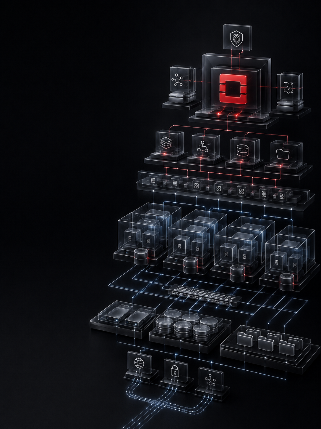Interconnected OpenStack private-cloud compute and network nodes