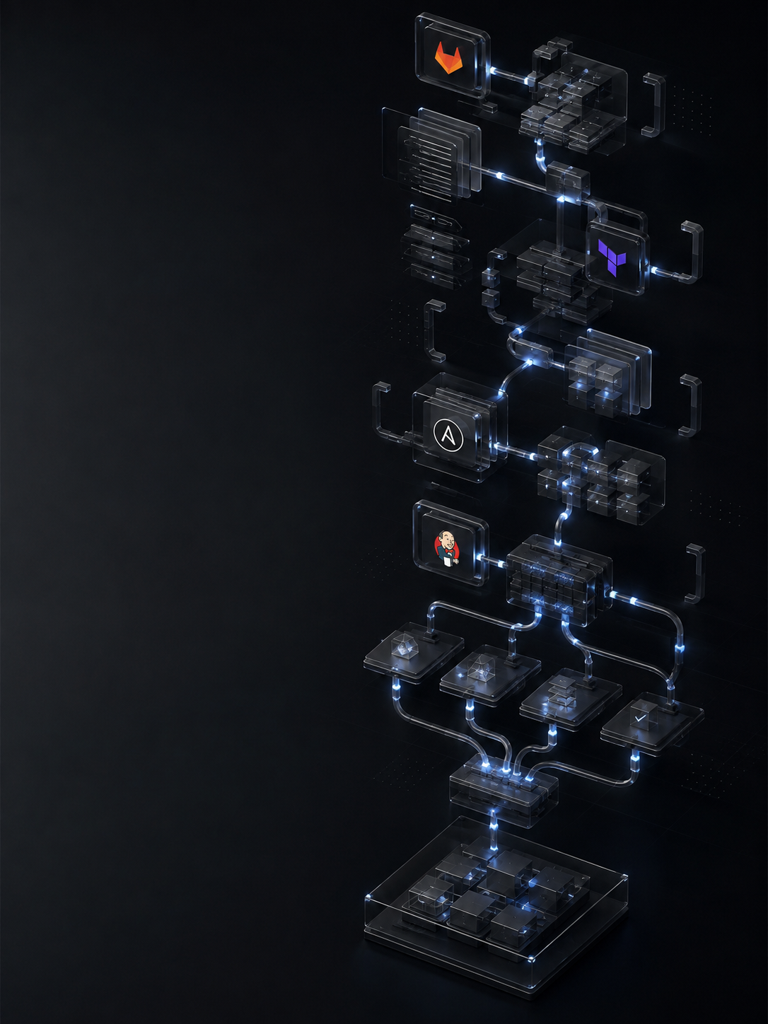Infrastructure as code with automated build, test, and deployment pipelines